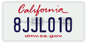 8JJL010 license plate in California
