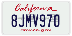 8JMV970 license plate in California