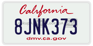 8JNK373 license plate in California