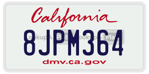 8JPM364 license plate in California