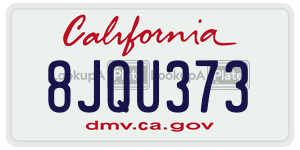 8JQU373 license plate in California