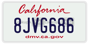 8JVG686 license plate in California