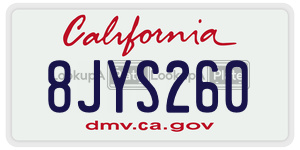 8JYS260 license plate in California