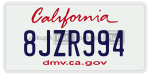 8JZR994  license plate in CA