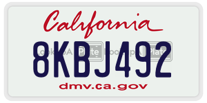 8KBJ492 license plate in California