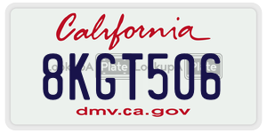 8KGT506  license plate in CA