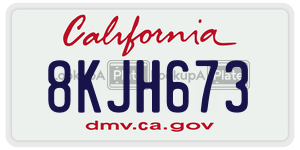 8KJH673 license plate in California
