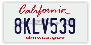 8KLV539  license plate in CA