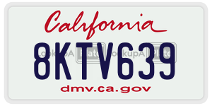 8KTV639 license plate in California