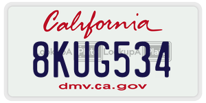 8KUG534  license plate in CA