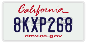 8KXP268 license plate in California
