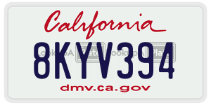 8KYV394 license plate in California