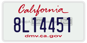 8L14451 license plate in California