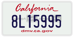 8L15995  license plate in CA