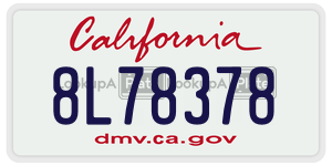 8L78378 license plate in California
