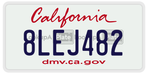 8LEJ482 license plate in California