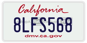 8LFS568 license plate in California