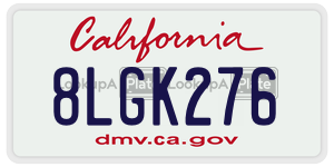 8LGK276 license plate in California