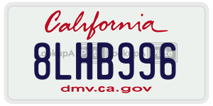 8LHB996 license plate in California