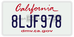 8LJF978 license plate in California