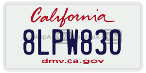8LPW830  license plate in CA