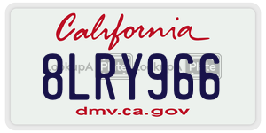 8LRY966  license plate in CA