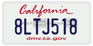 8LTJ518  license plate in CA
