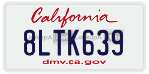 8LTK639 license plate in California