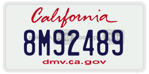 8M92489 license plate in California