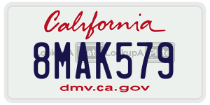 8MAK579 license plate in California