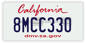 8MCC330 license plate in California