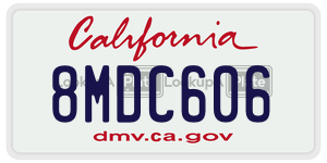 8MDC606  license plate in CA