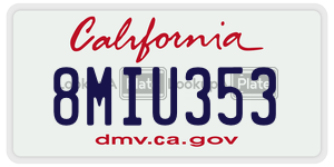 8MIU353  license plate in CA