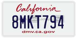 8MKT794 license plate in California