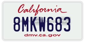 8MKW683 license plate in California