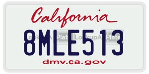 8MLE513 license plate in California