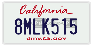 8MLK515  license plate in CA