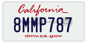 8MMP787 license plate in California