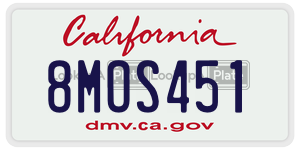 8MOS451  license plate in CA