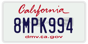 8MPK994 license plate in California