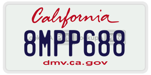 8MPP688  license plate in CA