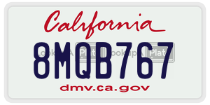 8MQB767  license plate in CA