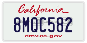 8MQC582 license plate in California