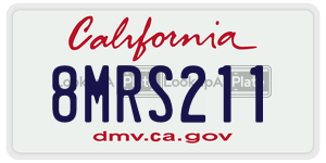 8MRS211 license plate in California