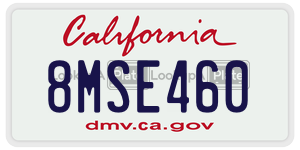 8MSE460 license plate in California
