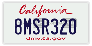 8MSR320 license plate in California