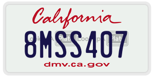 8MSS407 license plate in California