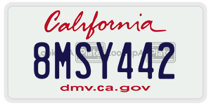 8MSY442  license plate in CA