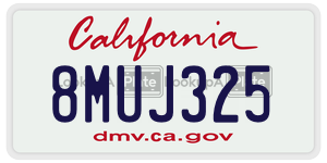 8MUJ325  license plate in CA