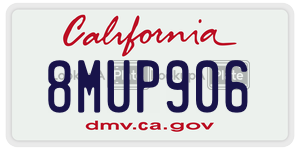 8MUP906 license plate in California